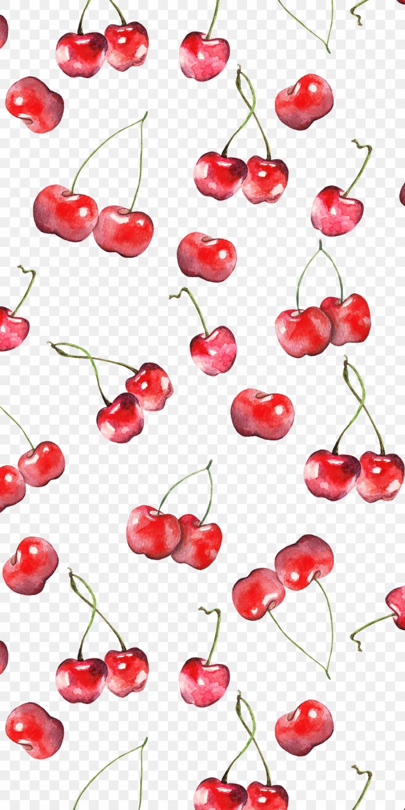 Cherries Pattern Design T-shirt Wallpaper, PNG, 1000x2000px, Cherries, Acerola, Acerola Family, Art, Berry Download Free