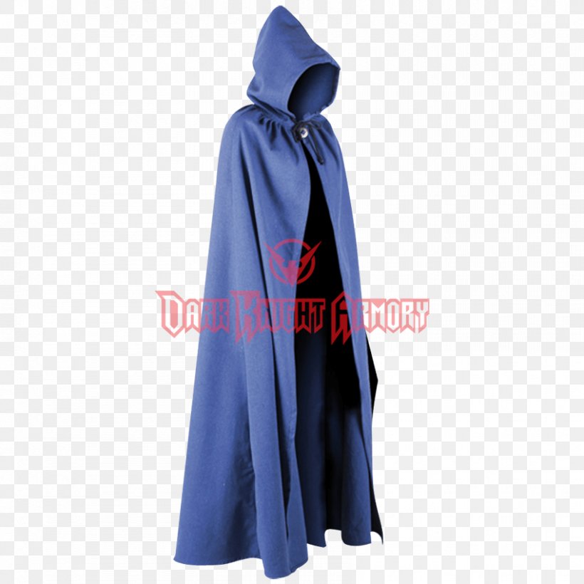 Cloak Robe Hood Outerwear Cape, PNG, 850x850px, Cloak, Blue, Button, Cape, Cobalt Blue Download Free
