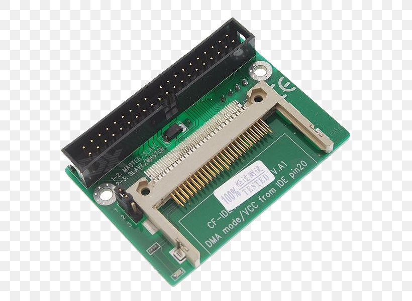 Flash Memory Adapter CompactFlash Parallel ATA Computer Hardware, PNG, 600x600px, Flash Memory, Adapter, Circuit Component, Circuit Prototyping, Compactflash Download Free