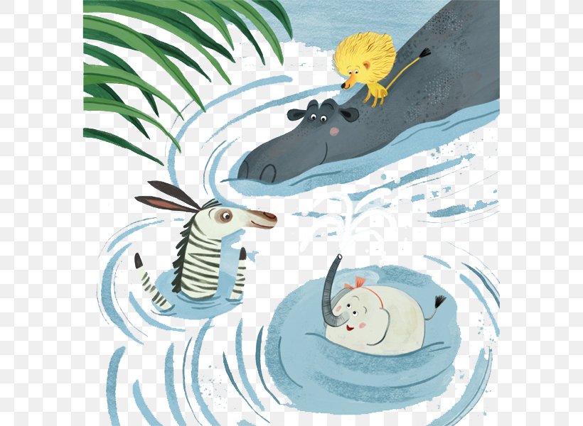Hippopotamus Elephant Illustration, PNG, 587x600px, Hippopotamus, Area, Art, Cartoon, Circus Download Free
