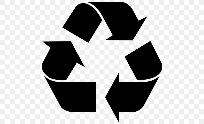 Recycling Symbol Clip Art, PNG, 500x500px, Recycling Symbol, Black, Black And White, Logo, Lowdensity Polyethylene Download Free
