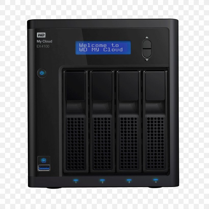 WD My Cloud EX4100 Network Storage Systems USB 3.0 Hard Drives, PNG, 1500x1500px, Wd My Cloud Ex4100, Computer Case, Computer Component, Disk Array, Electronic Device Download Free