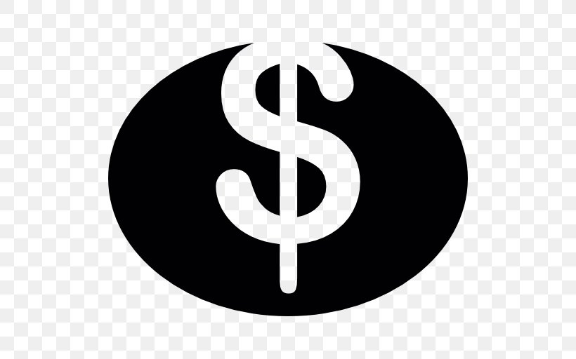 Dollar Sign Download Clip Art, PNG, 512x512px, Dollar Sign, Black And White, Brand, Computer Network, Dollar Download Free