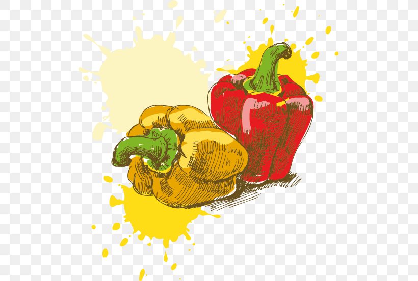 Breakfast Food Drawing Painting, PNG, 511x552px, Breakfast, Bell Pepper, Bell Peppers And Chili Peppers, Diet Food, Drawing Download Free