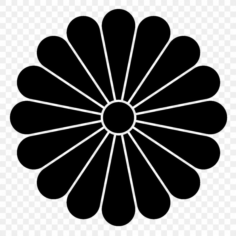 Japan Mon Crest Symbol Lambang Bunga Seruni, PNG, 1000x1000px, Japan, Black, Black And White, Chrysanthemum Grandiflorum, Coat Of Arms Download Free