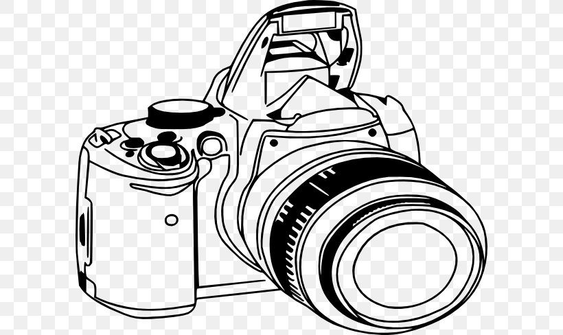 Nikon D3100 Digital SLR Camera Clip Art, PNG, 600x488px, Nikon D3100, Artwork, Automotive Design, Black And White, Camera Download Free