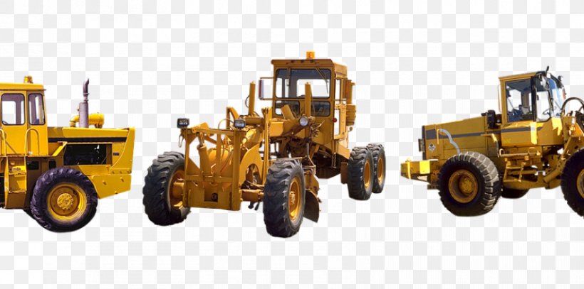Heavy Machinery Architectural Engineering Tractor Grader Bulldozer, PNG, 855x425px, Heavy Machinery, Agricultural Machinery, Architectural Engineering, Asphalt Concrete, Bulldozer Download Free