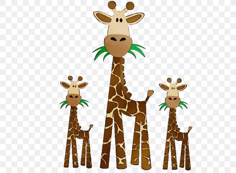 Giraffe Giraffidae Animal Figure Wildlife Toy, PNG, 600x600px, Watercolor, Animal Figure, Fawn, Giraffe, Giraffidae Download Free