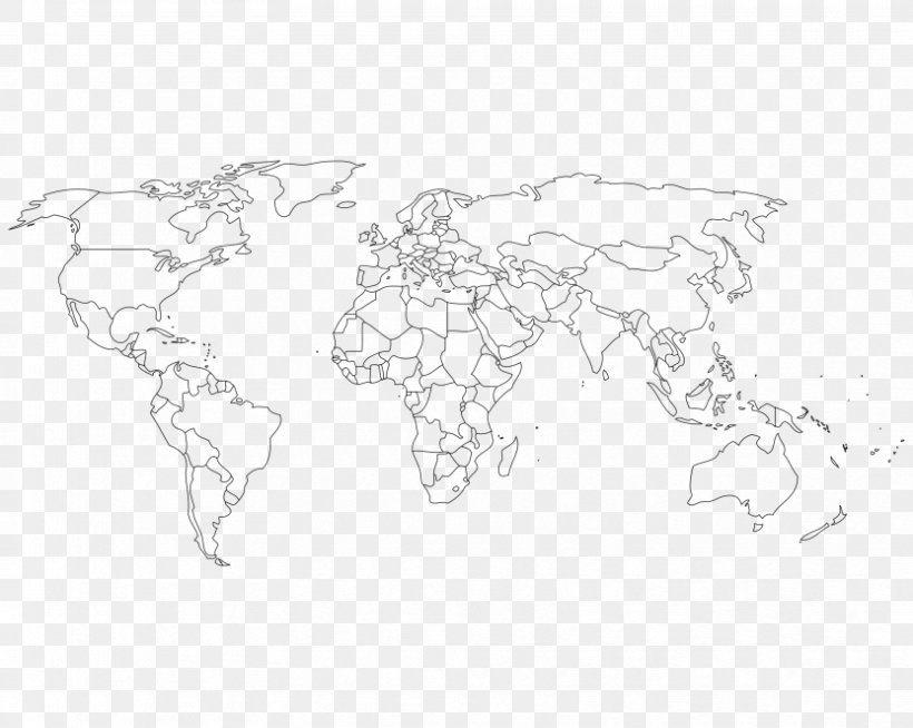 World Map Globe Mapa Polityczna, PNG, 832x664px, World, Area, Artwork, Black And White, Blank Map Download Free