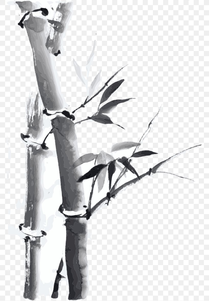 Bamboo Drawing Ink Wash Painting, PNG, 765x1181px, Bamboo, Arm, Art, Black And White, Branch Download Free