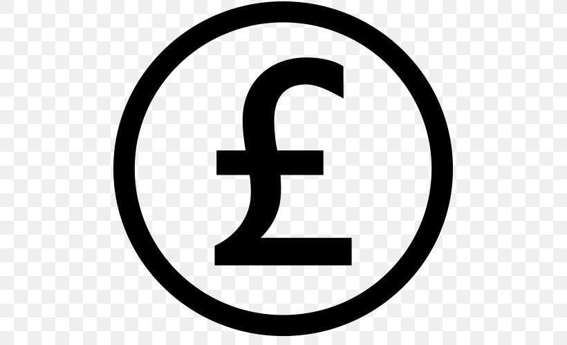 Currency Symbol Pound Sterling Money Foreign Exchange Market, PNG, 500x500px, Currency Symbol, Area, Bank, Black And White, Brand Download Free