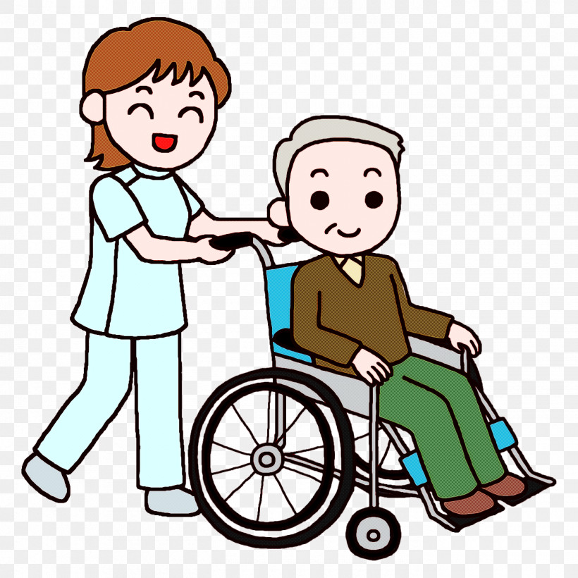 Older Aged Wheelchair, PNG, 1400x1400px, Older, Aged, Caregiver, Cartoon, Drawing Download Free