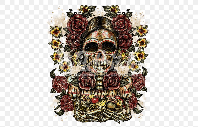 Calavera Skull Aztec Woman Mexico, PNG, 525x525px, Calavera, Art, Aztec, Aztec Warfare, Blouse Download Free
