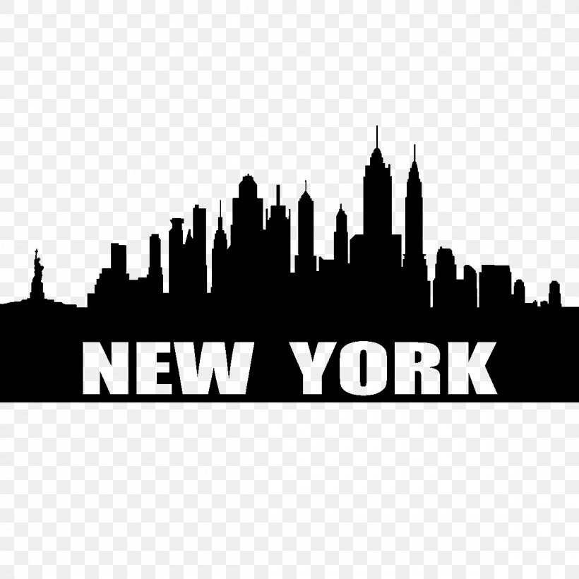 New York City Skyline Silhouette Drawing, PNG, 1200x1200px, New York City, Art, Black And White, Brand, City Download Free