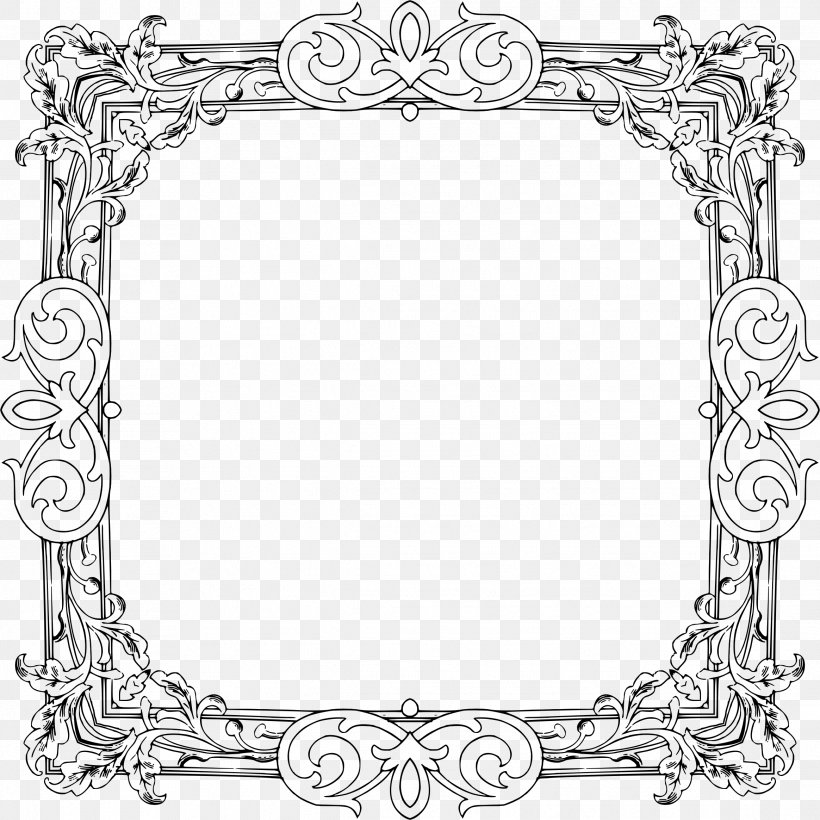 Picture Frames Clip Art, PNG, 2328x2328px, Picture Frames, Area, Black And White, Border, Line Art Download Free