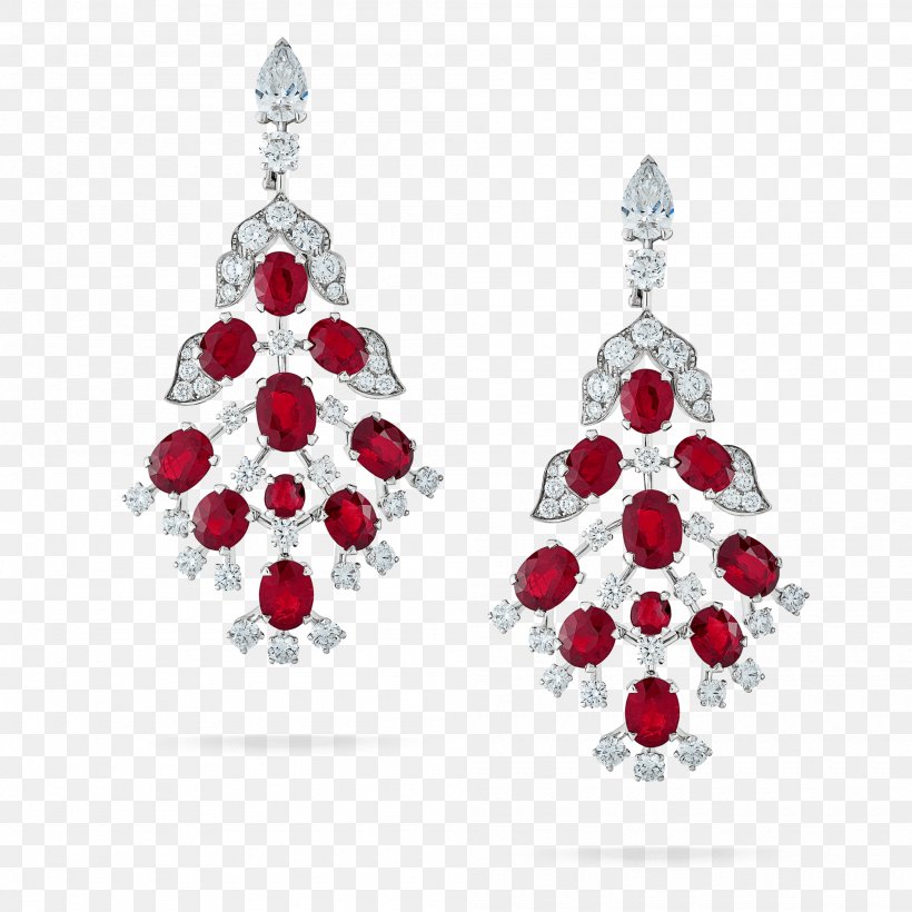 Ruby Earring Jewellery Diamond Gemstone, PNG, 2000x2002px, Ruby, Body Jewelry, Carat, Christmas Decoration, Christmas Ornament Download Free