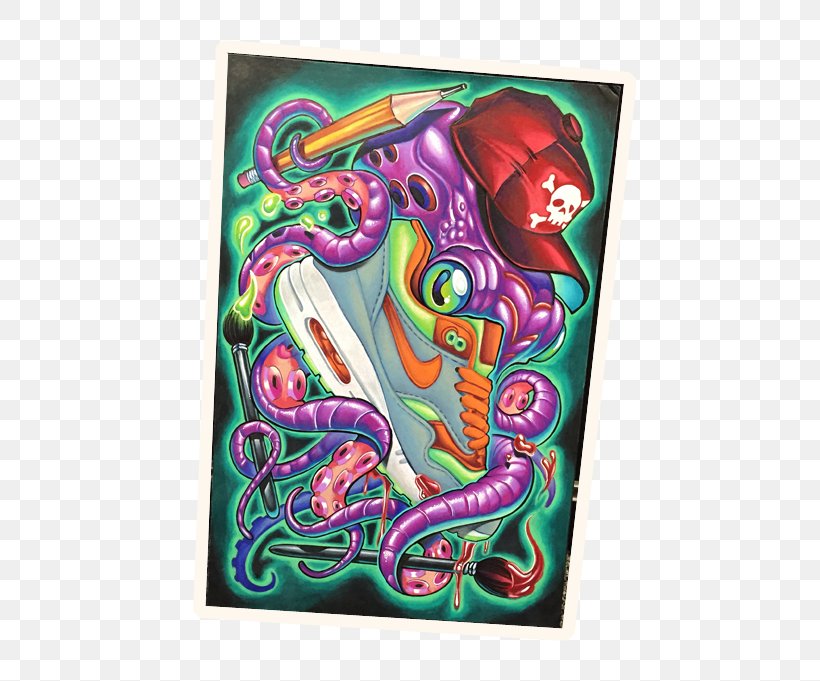 Octopus Visual Arts, PNG, 504x681px, Octopus, Acrylic Paint, Art, Cephalopod, Magenta Download Free