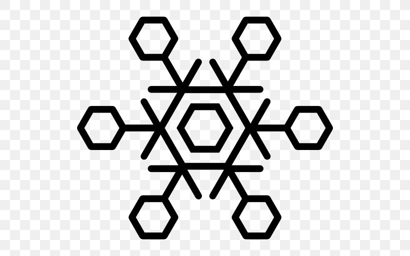 Snowflake Hexagon Clip Art, PNG, 512x512px, Snowflake, Area, Black, Black And White, Drawing Download Free
