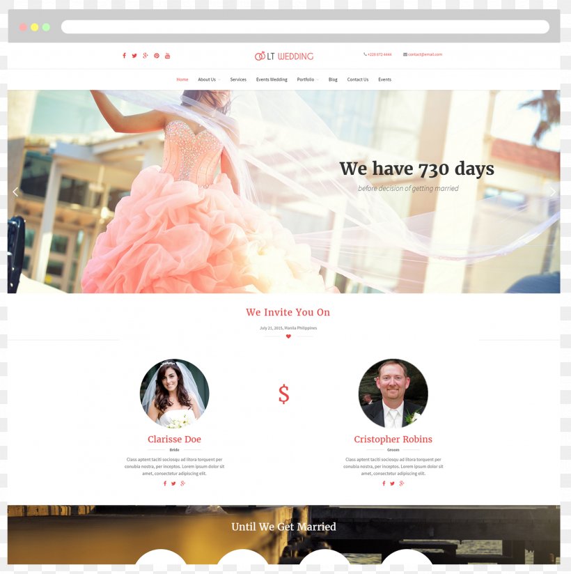 Wedding Invitation Responsive Web Design Personal Wedding Website, PNG, 1911x1921px, Wedding Invitation, Advertising, Blog, Brand, Bride Download Free