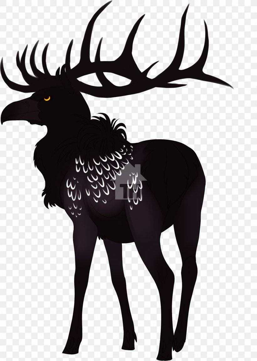 Reindeer Black Silhouette Character White, PNG, 1326x1860px, Reindeer, Antler, Art, Beak, Bird Download Free