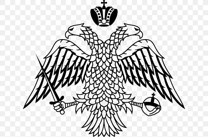 Mount Athos Byzantine Empire Double-headed Eagle Eastern Orthodox Church Greek Orthodox Church, PNG, 640x542px, Mount Athos, Artwork, Beak, Bird, Black Download Free