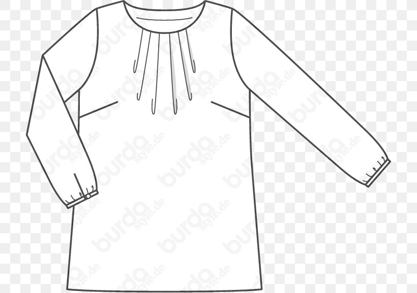 T-shirt Burda Style Blouse Sleeve Pattern, PNG, 718x578px, Tshirt, Black, Black And White, Blouse, Brand Download Free