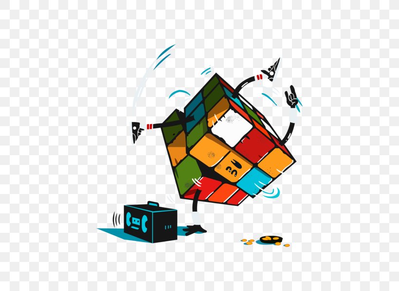 T-shirt Rubiks Cube Cartoon Illustration, PNG, 424x600px, Tshirt, Animation, Area, Art, Cartoon Download Free