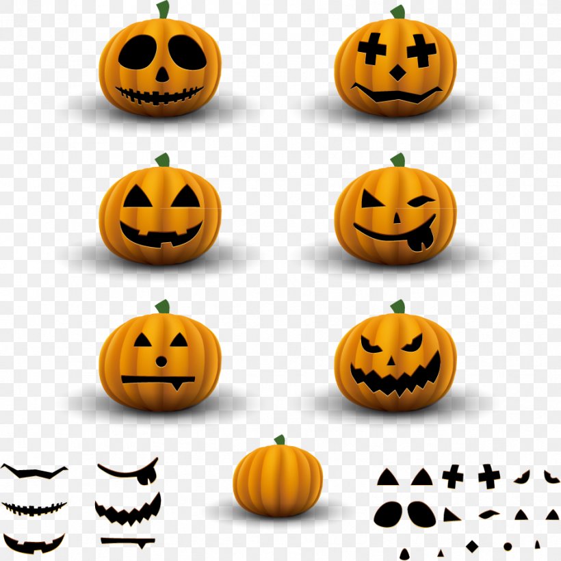 Vector Halloween Pumpkin, PNG, 938x938px, Pumpkin, Calabaza, Cucurbita, Emoticon, Graphic Arts Download Free
