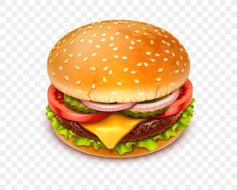 Hamburger Cheeseburger French Fries Clip Art Vector Graphics, PNG, 600x658px, Hamburger, American Cheese, American Food, Baked Goods, Breakfast Sandwich Download Free