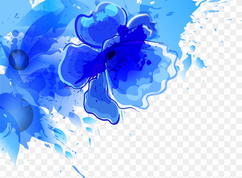 Watercolour Flowers Watercolor Painting, PNG, 2000x1474px, Watercolour Flowers, Abstract Art, Azure, Blue, Cobalt Blue Download Free