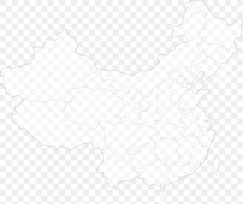 White China Map Line Art, PNG, 828x695px, White, Area, Black And White, China, Line Art Download Free