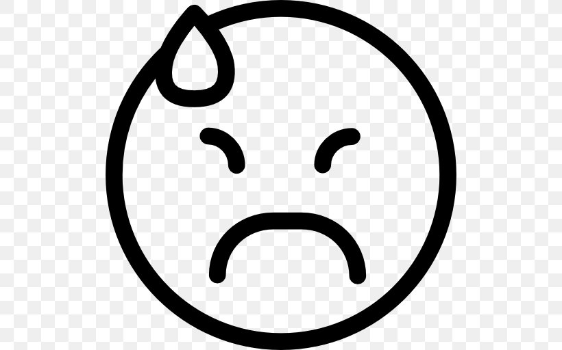 Emoticon Smiley Sadness Clip Art, PNG, 512x512px, Emoticon, Anxiety, Black And White, Emoji, Emotion Download Free