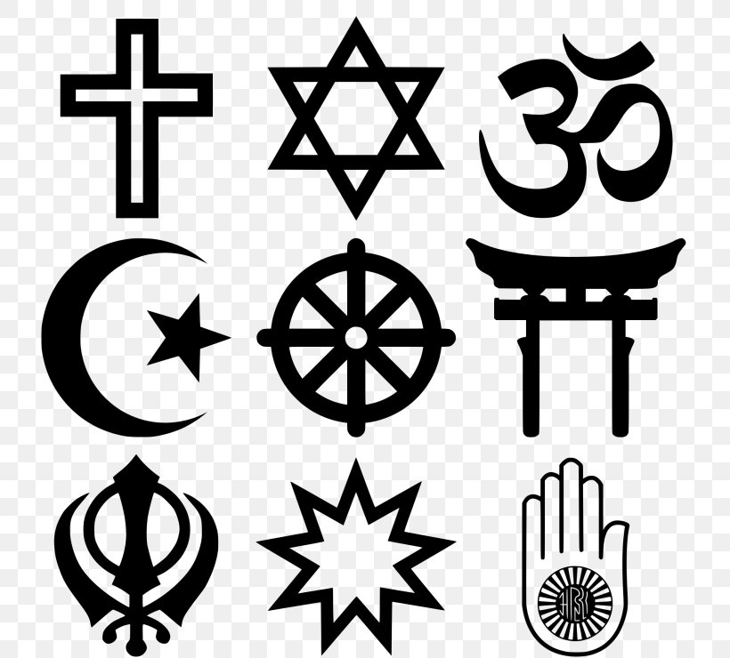 Religious Symbol Religion Symbols Of Islam Hinduism, PNG, 740x740px, Religious Symbol, Black And White, Christian Cross, Christianity, Hinduism Download Free
