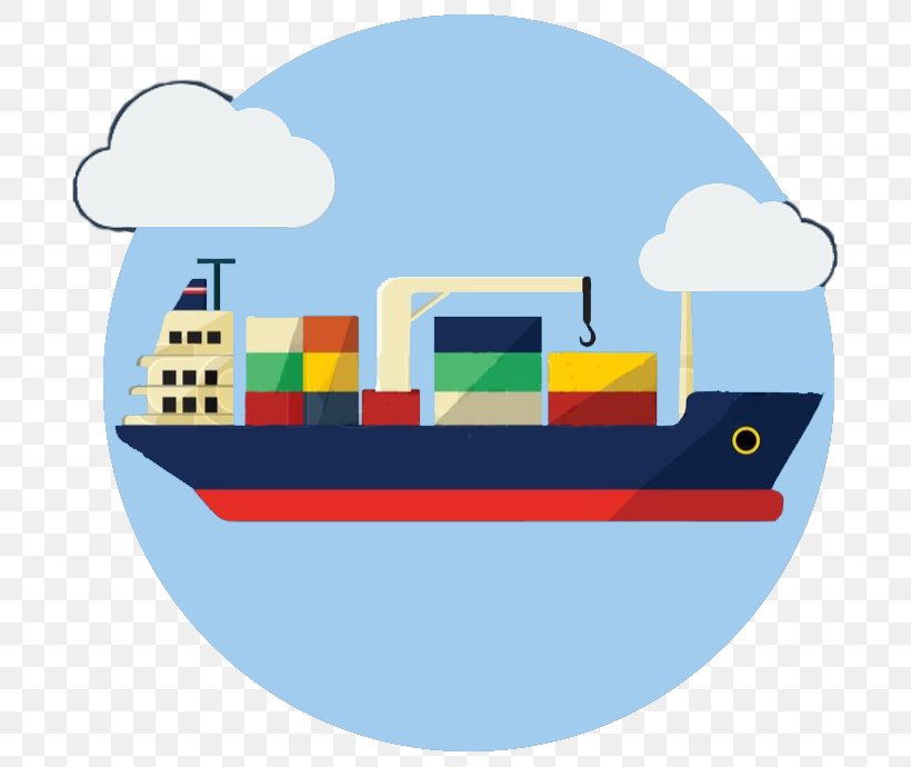 Cargo container ship hand drawn outline doodle Vector Image