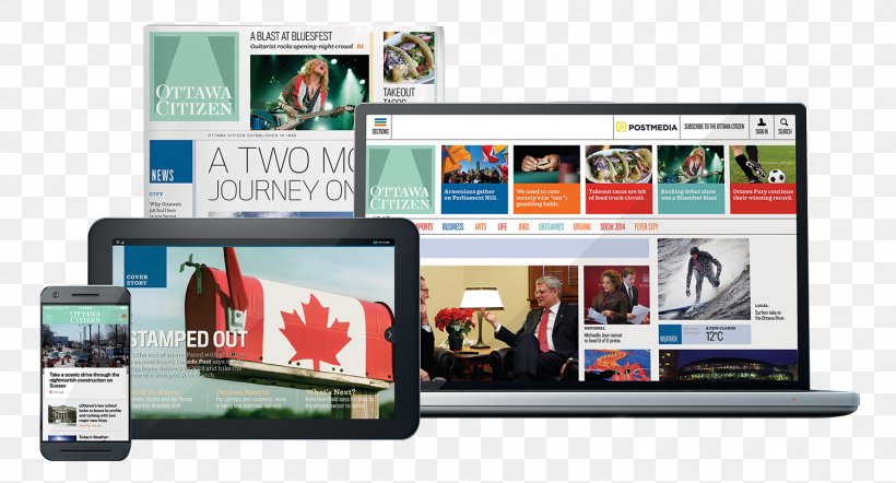 Responsive Web Design Ottawa Citizen Postmedia Network Newspaper, PNG, 1500x810px, Responsive Web Design, Advertising, Brand, Communication, Crossplatform Download Free