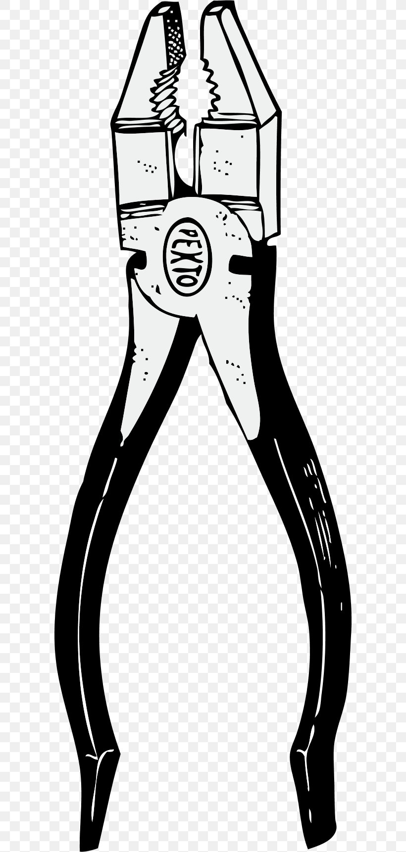 Hand Tool Pliers Clip Art, PNG, 600x1722px, Hand Tool, Area, Art, Black, Black And White Download Free