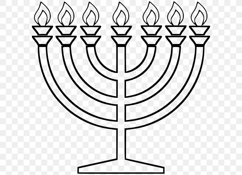 Menorah Hanukkah Clip Art, PNG, 612x592px, Menorah, Black And White, Candle Holder, Diagram, Flower Download Free
