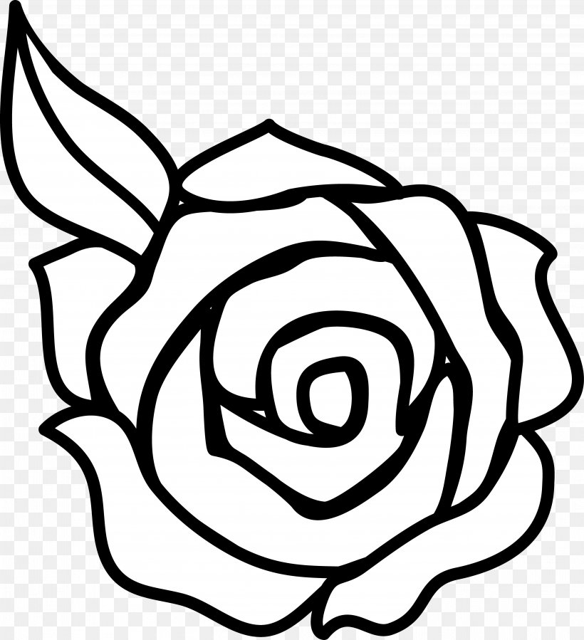 Rose Outline Drawing Clip Art, PNG, 4042x4434px, Rose, Area, Art, Artwork, Black Download Free