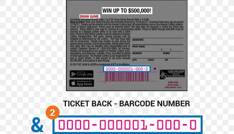 Hoosier Lottery Raffle Ticket Scratchcard, PNG, 601x470px, Lottery, Brand, Cinema, Competition, Computer Download Free
