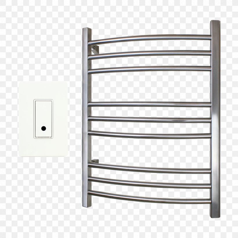 Heated Towel Rail Brushed Metal Stainless Steel Bathroom, PNG, 1200x1200px, Towel, Bathroom, Brushed Metal, Electrical Wires Cable, Electricity Download Free