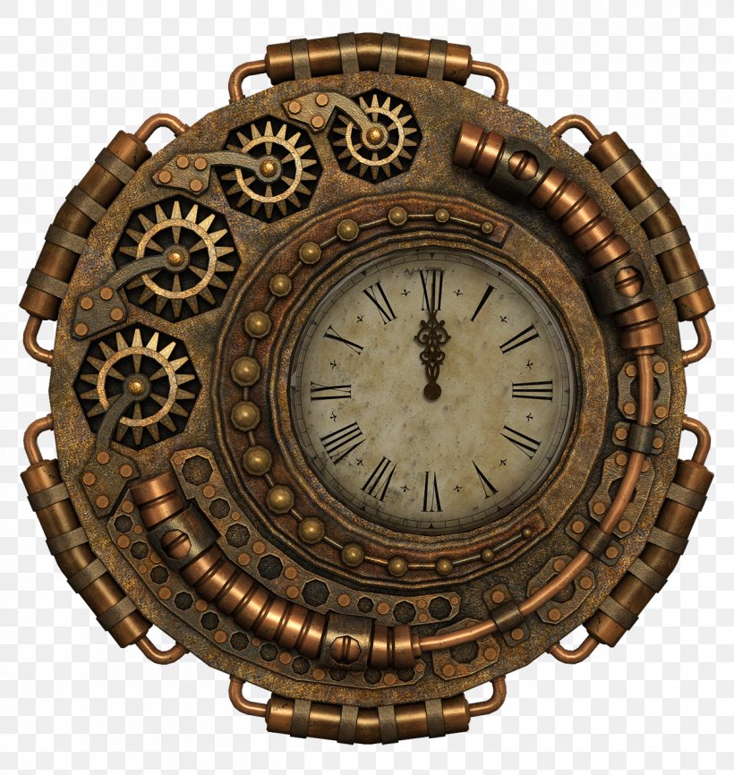 Steampunk Clock Pixabay Illustration, PNG, 1200x1268px, Steampunk, Brass, Ceramic, Clock, Gothic Fashion Download Free