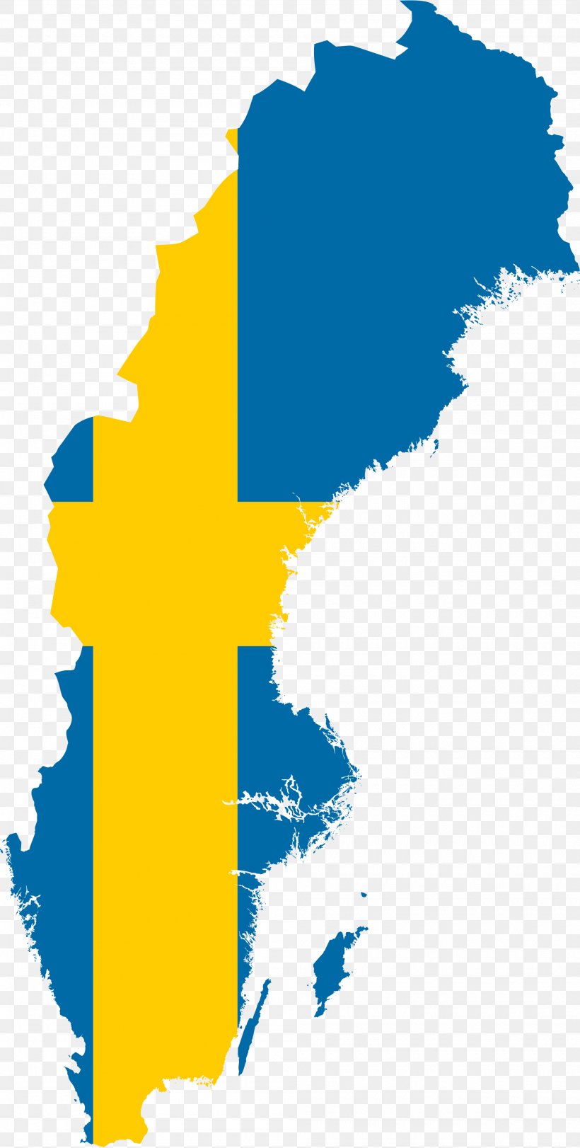 Flag Of Sweden Map Union Between Sweden And Norway, PNG, 2000x3957px, Sweden, Area, Blank Map, Blue, Border Download Free