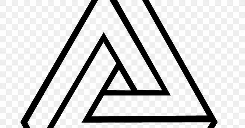 Penrose Triangle Penrose Tiling Impossible Object Geometry, PNG, 1200x630px, Penrose Triangle, Area, Black, Black And White, Brand Download Free