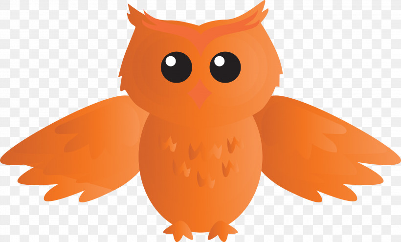 Orange, PNG, 3000x1812px, Watercolor Owl, Animal Figure, Animation, Beak, Bird Download Free