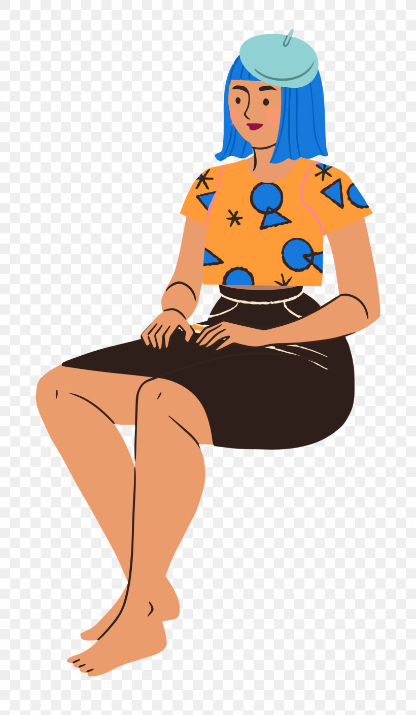 Sitting Girl Woman, PNG, 1454x2500px, Sitting, Cartoon, Character, Girl, Headgear Download Free