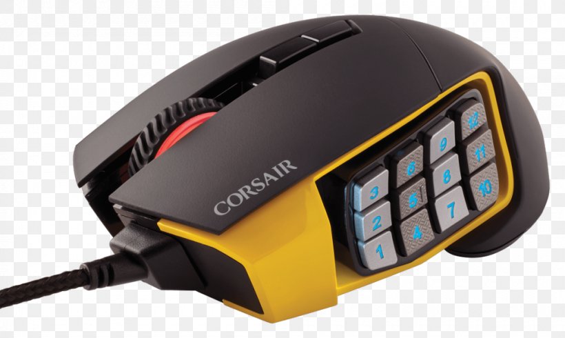 Computer Mouse Corsair Scimitar RGB Corsair Scimitar PRO RGB Video Game RGB Color Model, PNG, 1000x598px, Computer Mouse, Backlight, Button, Computer Component, Corsair Scimitar Pro Rgb Download Free