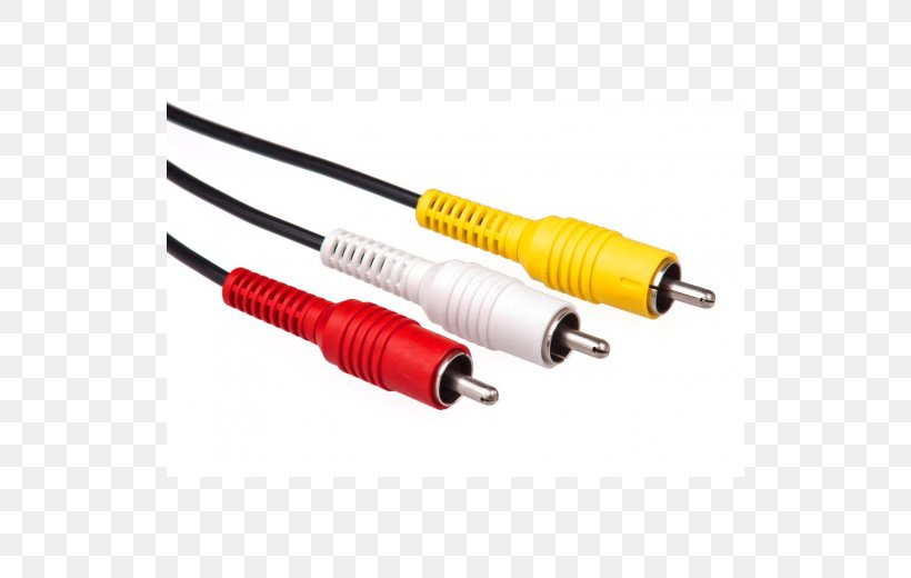 Component Video RCA Connector Electrical Cable Electrical Connector Composite Video, PNG, 520x520px, Component Video, Audio Signal, Cable, Coaxial Cable, Composite Video Download Free