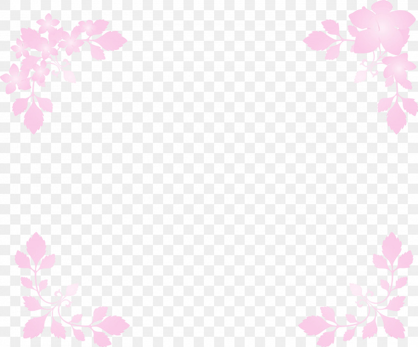 Pink Pedicel Pattern, PNG, 3000x2491px, Corner Frame, Paint, Pedicel, Pink, Watercolor Download Free
