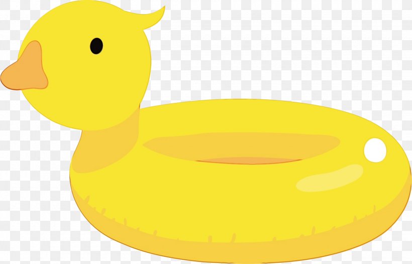 Duck Yellow Bird Ducks, Geese And Swans Rubber Ducky, PNG, 1540x988px, Watercolor, Bath Toy, Beak, Bird, Duck Download Free