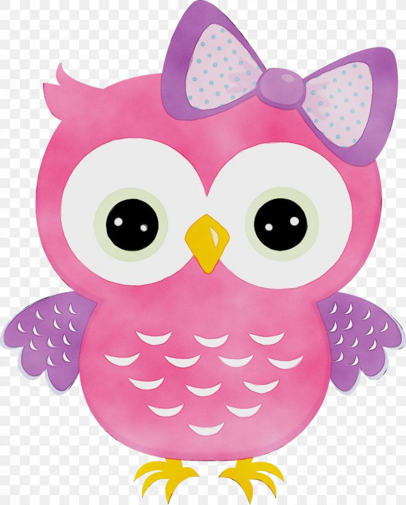 Owl Pink Cartoon Purple Bird Of Prey, PNG, 900x1120px, Watercolor, Animal Figure, Bird, Bird Of Prey, Cartoon Download Free